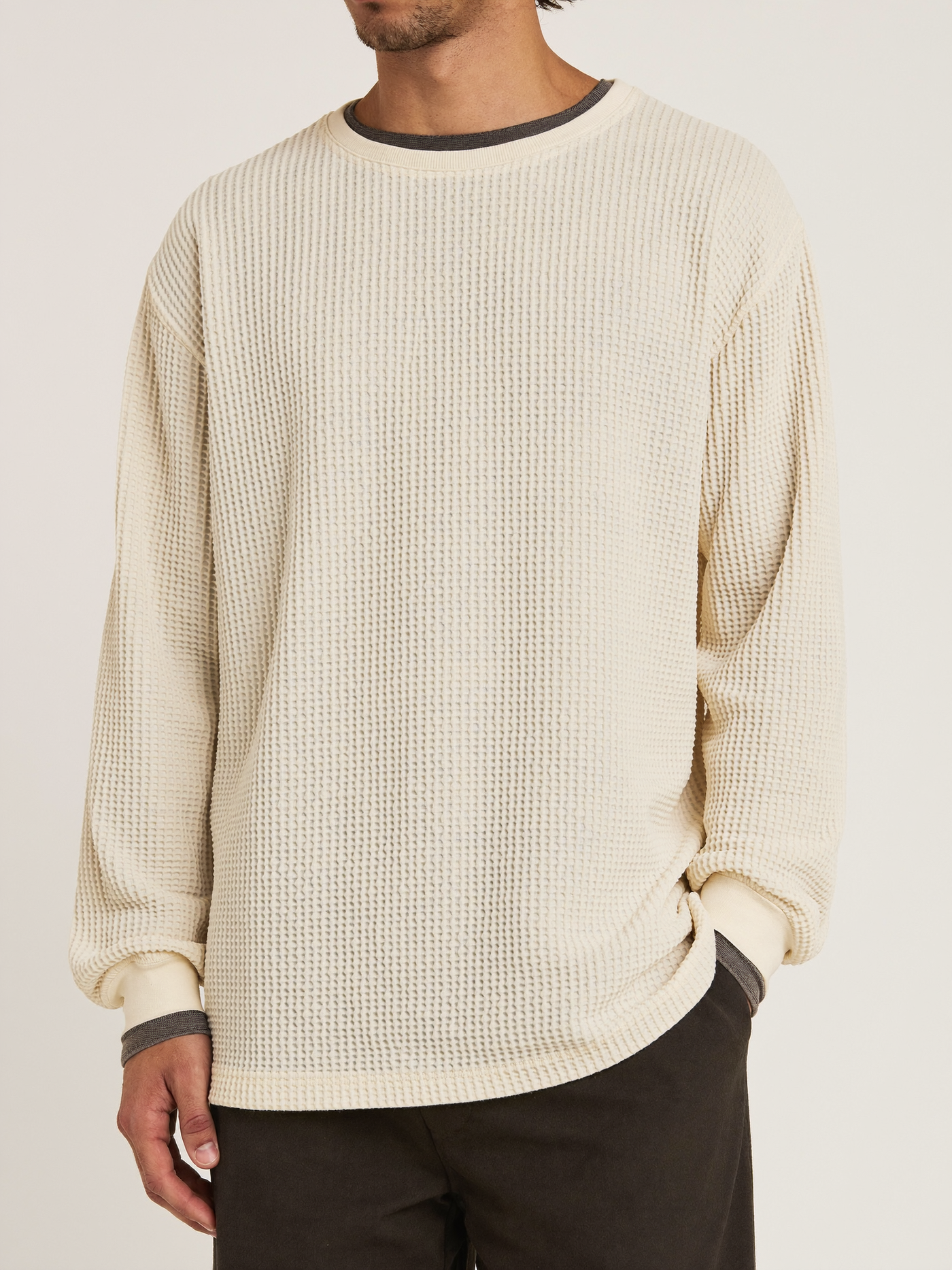 Het Veldt Wafelshirt in ecru